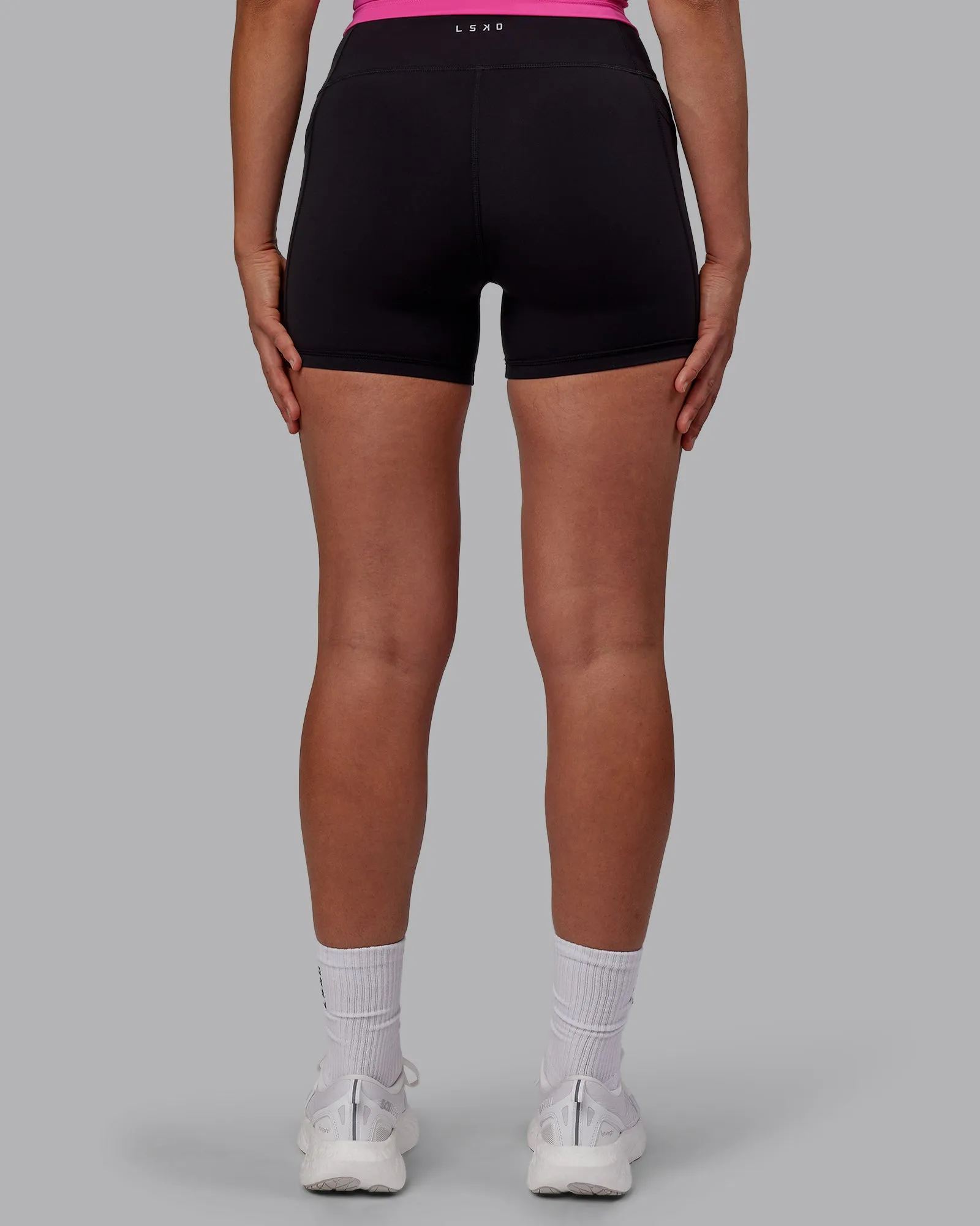 Rep Ultra High-Rise 4" Short Pockets - Black-Fuchsia Pink sold by LSKD product image thumbnail 4