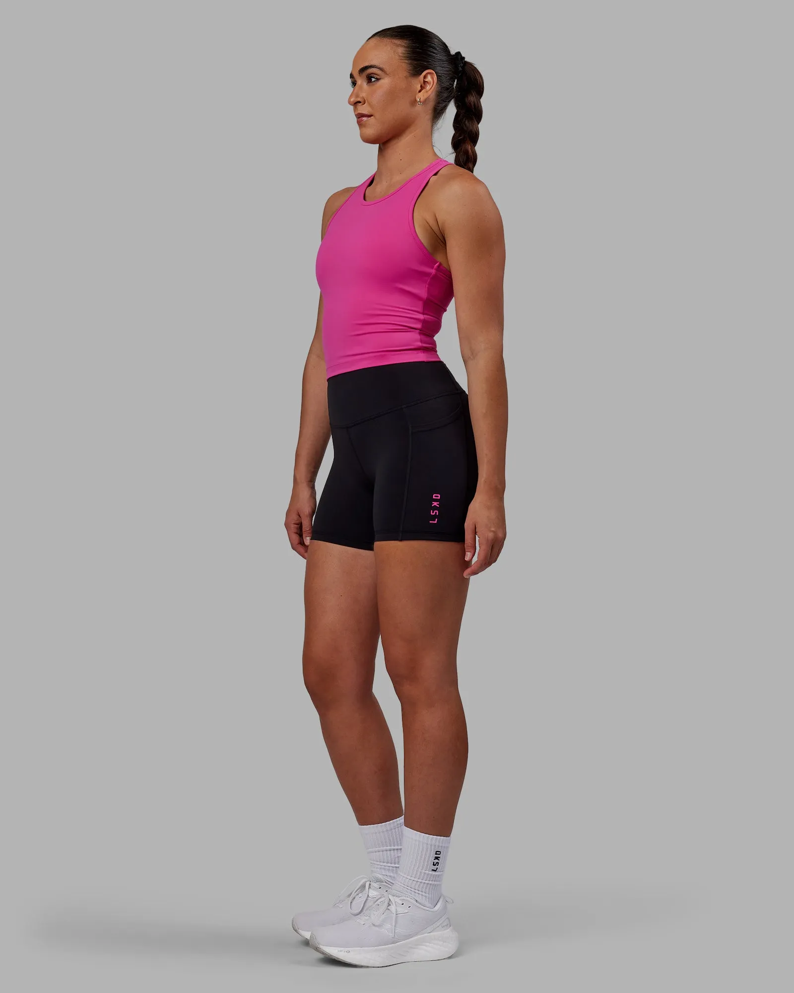 Rep Ultra High-Rise 4" Short Pockets - Black-Fuchsia Pink sold by LSKD product image thumbnail 5