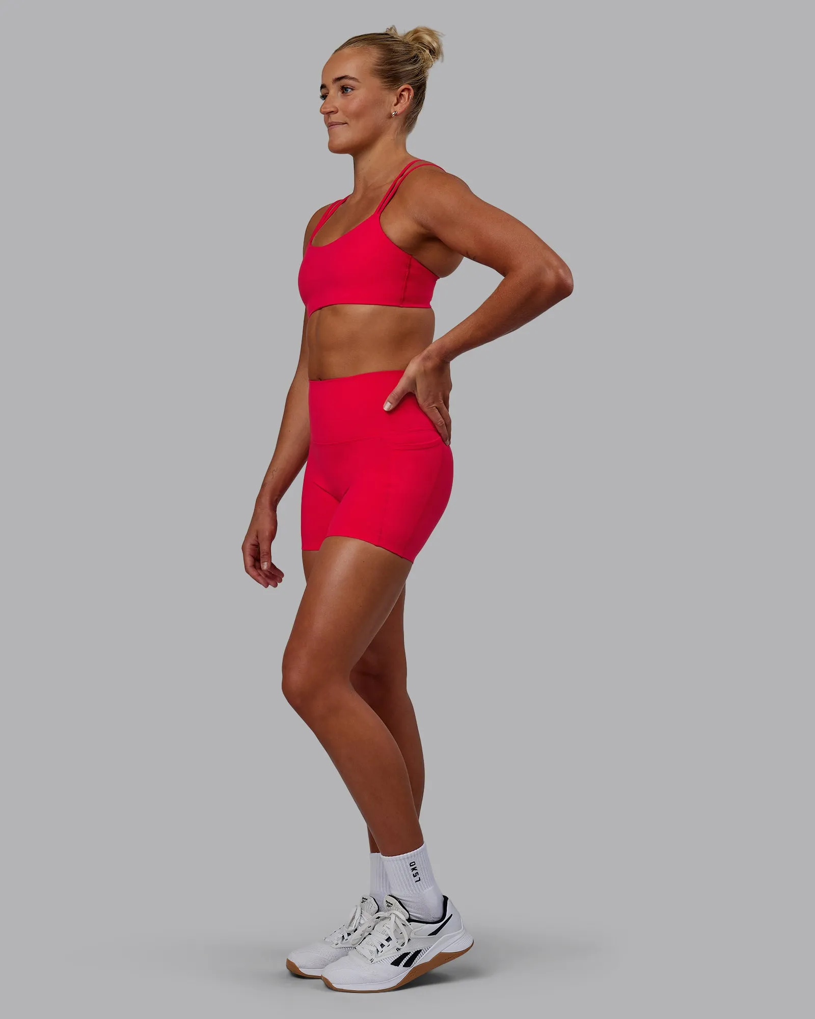 Elixir Ultra High-Rise 4" Short Pockets - Scarlet sold by LSKD product image thumbnail 5