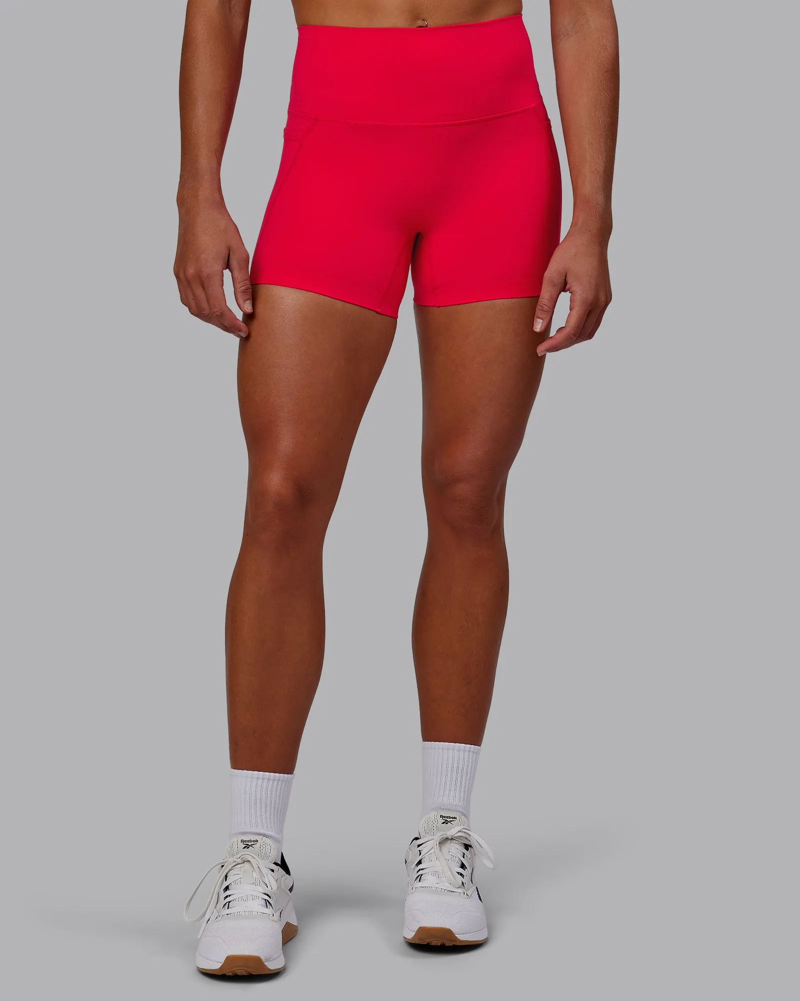 Elixir Ultra High-Rise 4" Short Pockets - Scarlet sold by LSKD