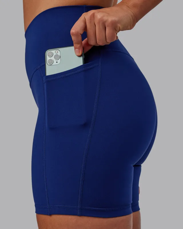 Fusion Ultra High-Rise 6" Short Pockets - Midnight Blue sold by LSKD