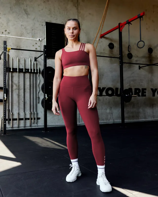 Flux Ultra High-Rise Full Length Legging Pockets - Cranberry sold by LSKD