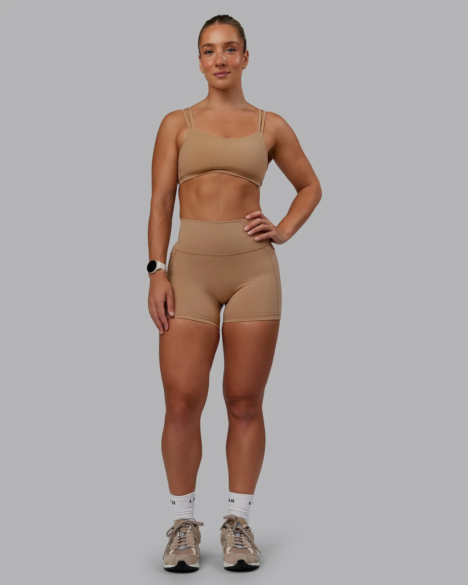 Fusion Ultra High-Rise 4" Short Pockets - Warm Smoke sold by LSKD