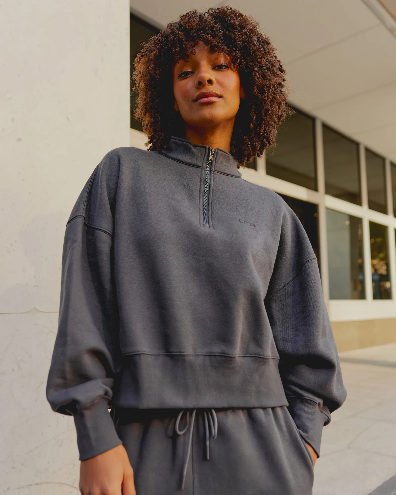 MVP 1/2 Zip Oversized Sweater - Dark Storm sold by LSKD