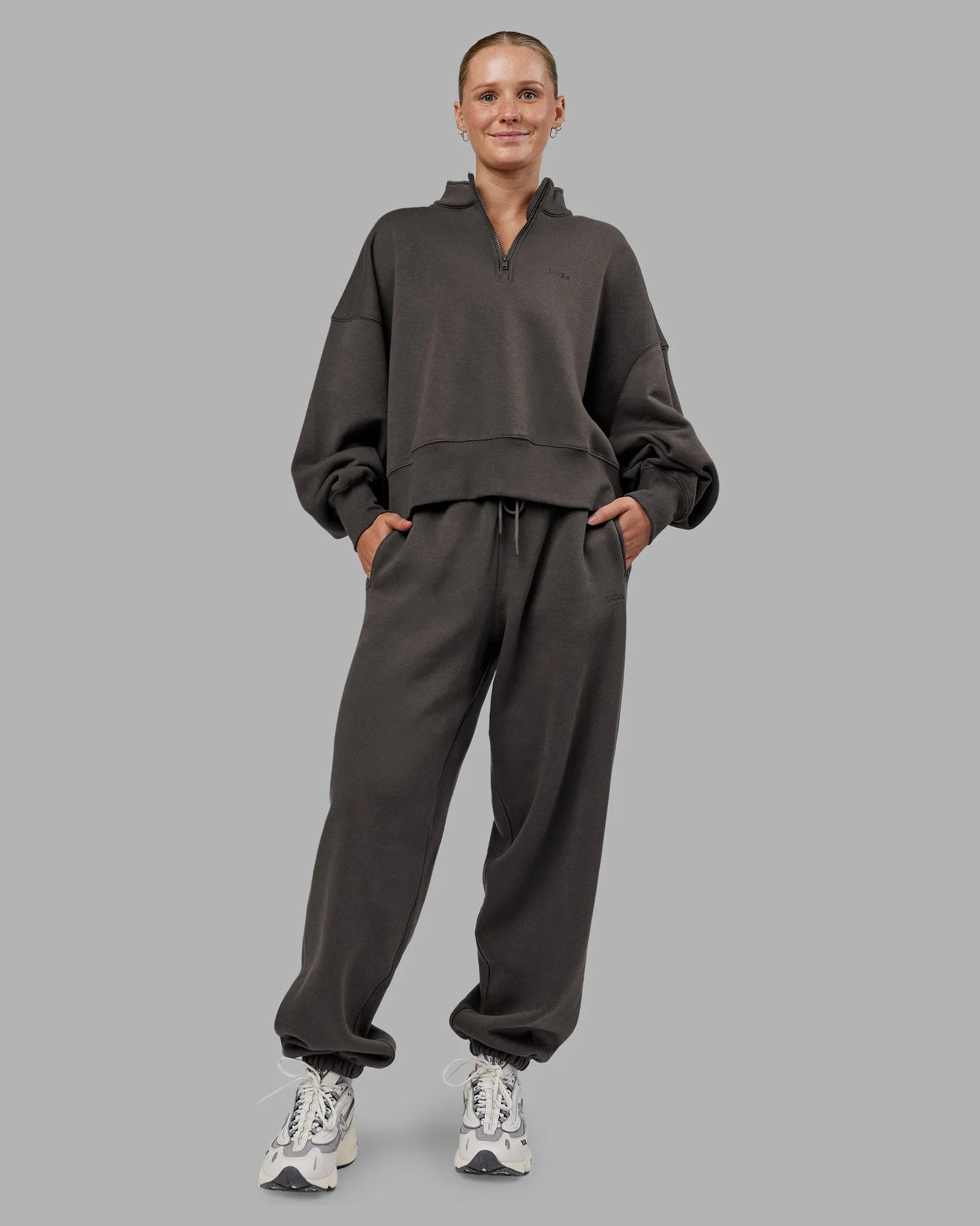 MVP 1/2 Zip Oversized Sweater - Dark Storm sold by LSKD product image thumbnail 2