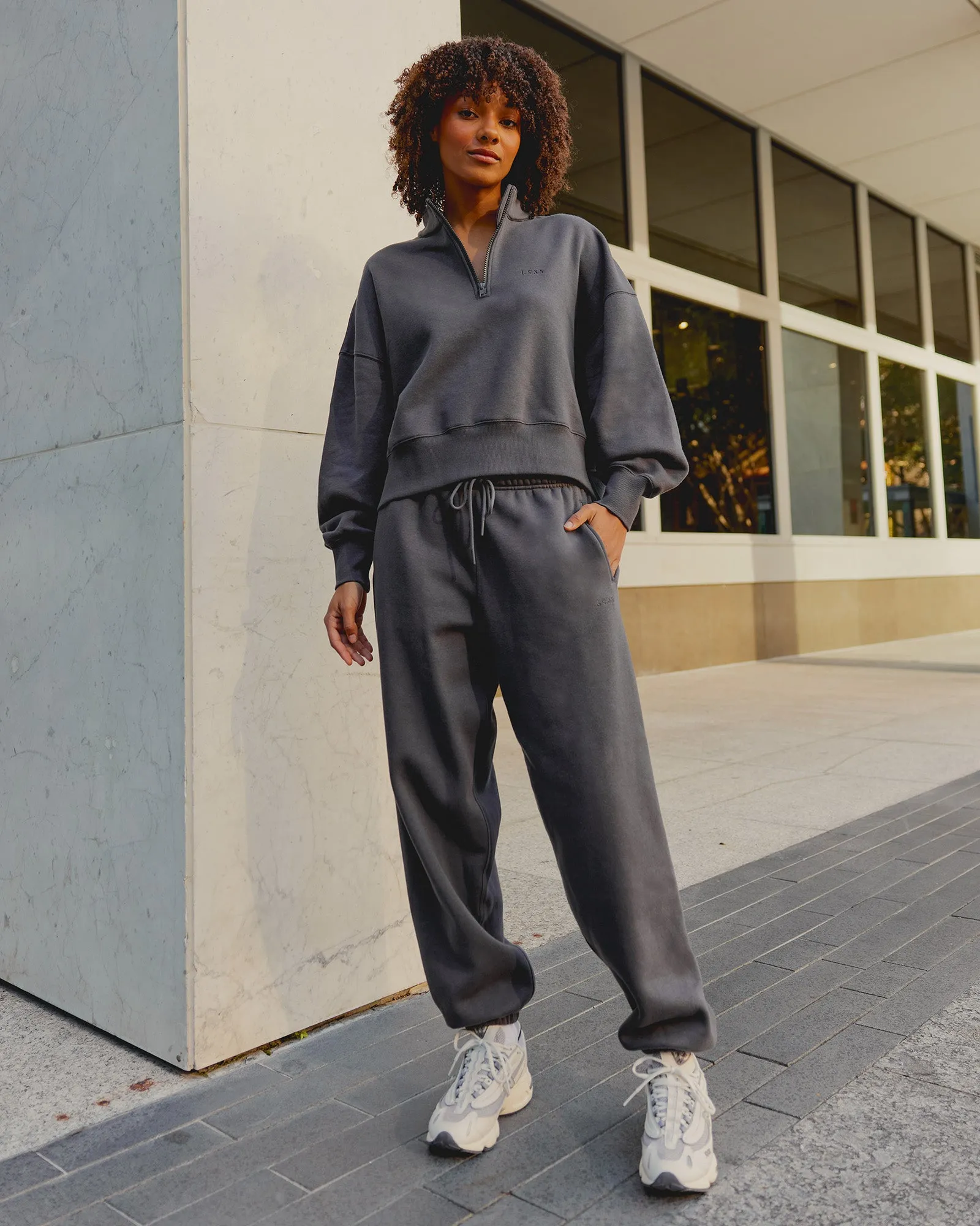 MVP 1/2 Zip Oversized Sweater - Dark Storm sold by LSKD product image thumbnail 5