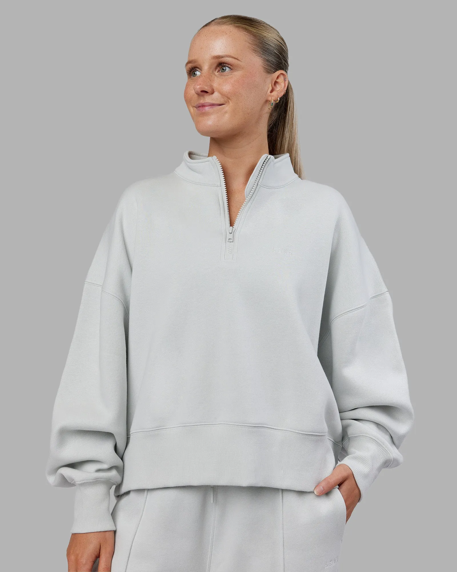 MVP 1/2 Zip Oversized Sweater - Digital Mist sold by LSKD product image thumbnail 2