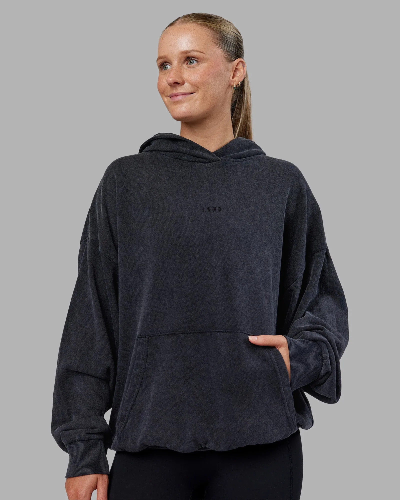 MVP Washed Terry Oversized Hoodie - Black Washed sold by LSKD product image thumbnail 3