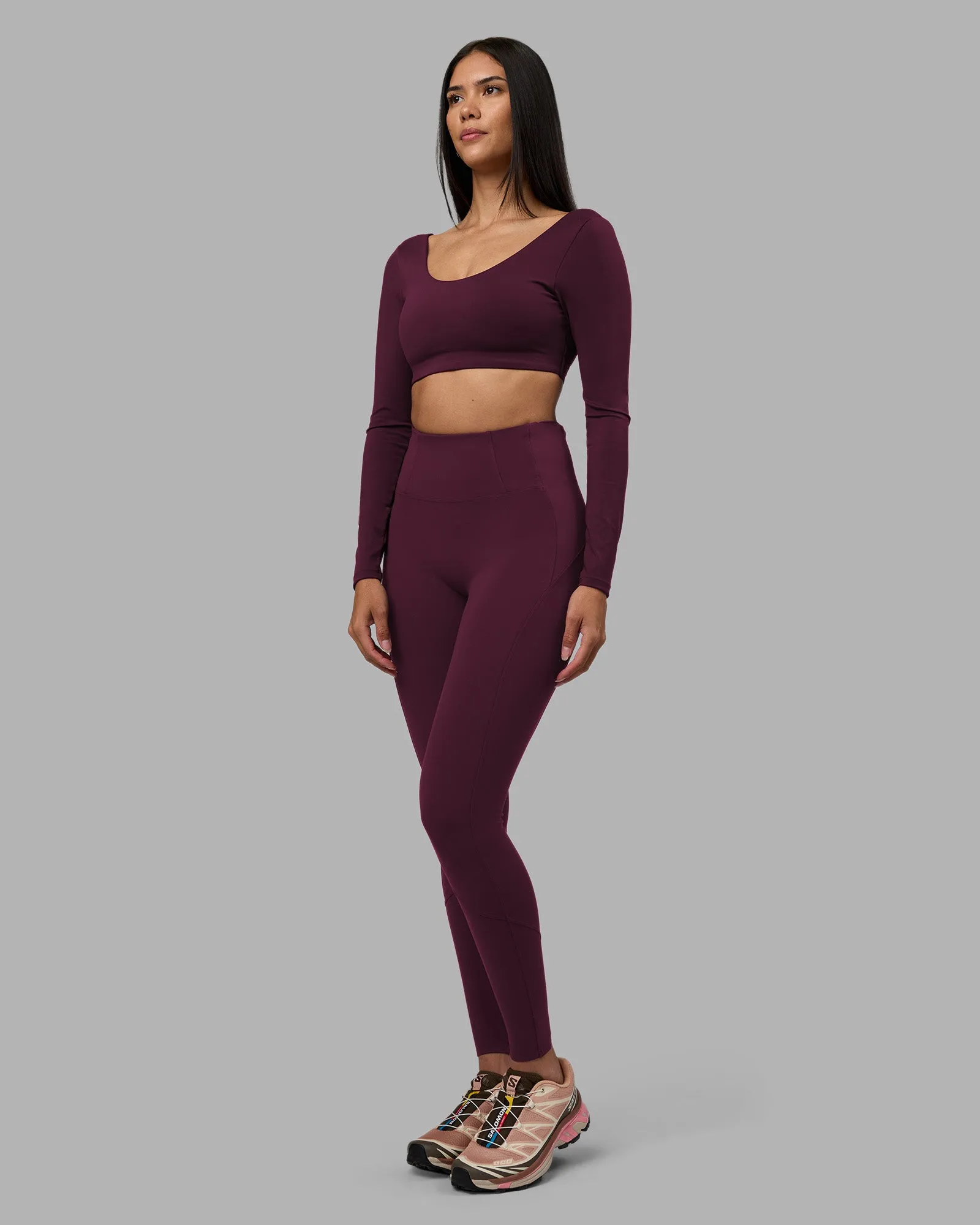 Aria Long Sleeve Sports Bra - Cherry Lacquer sold by LSKD product image thumbnail 4