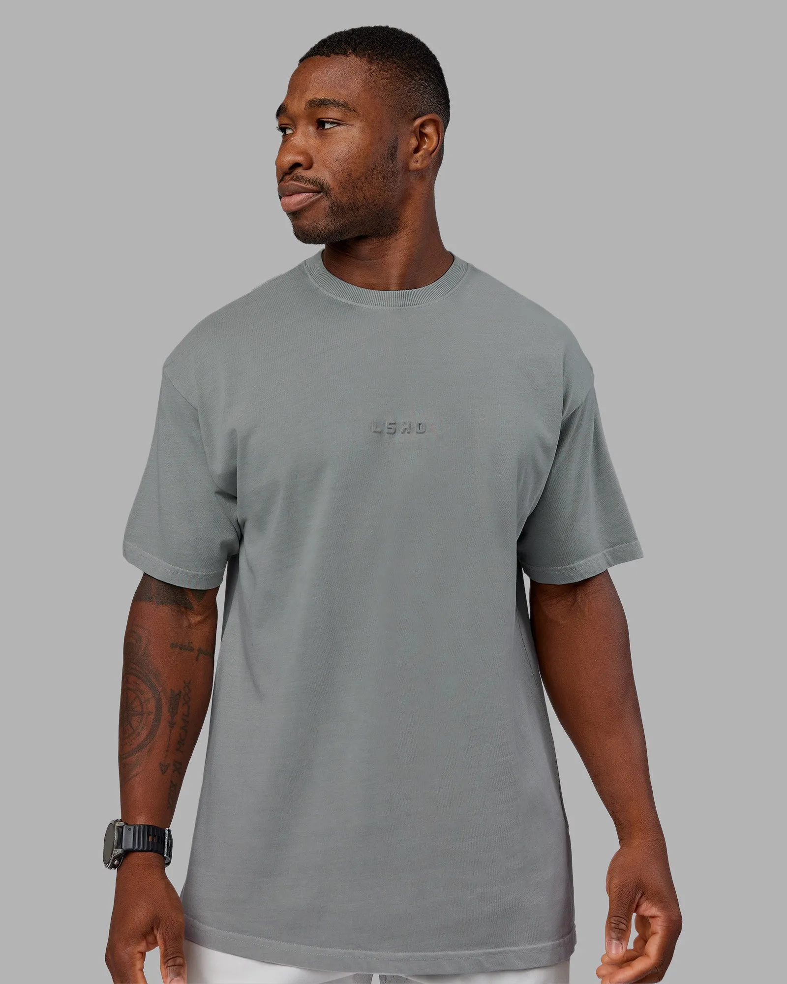 Stream Washed Heavyweight Oversized Tee - Washed Circular Grey sold by LSKD product image thumbnail 2
