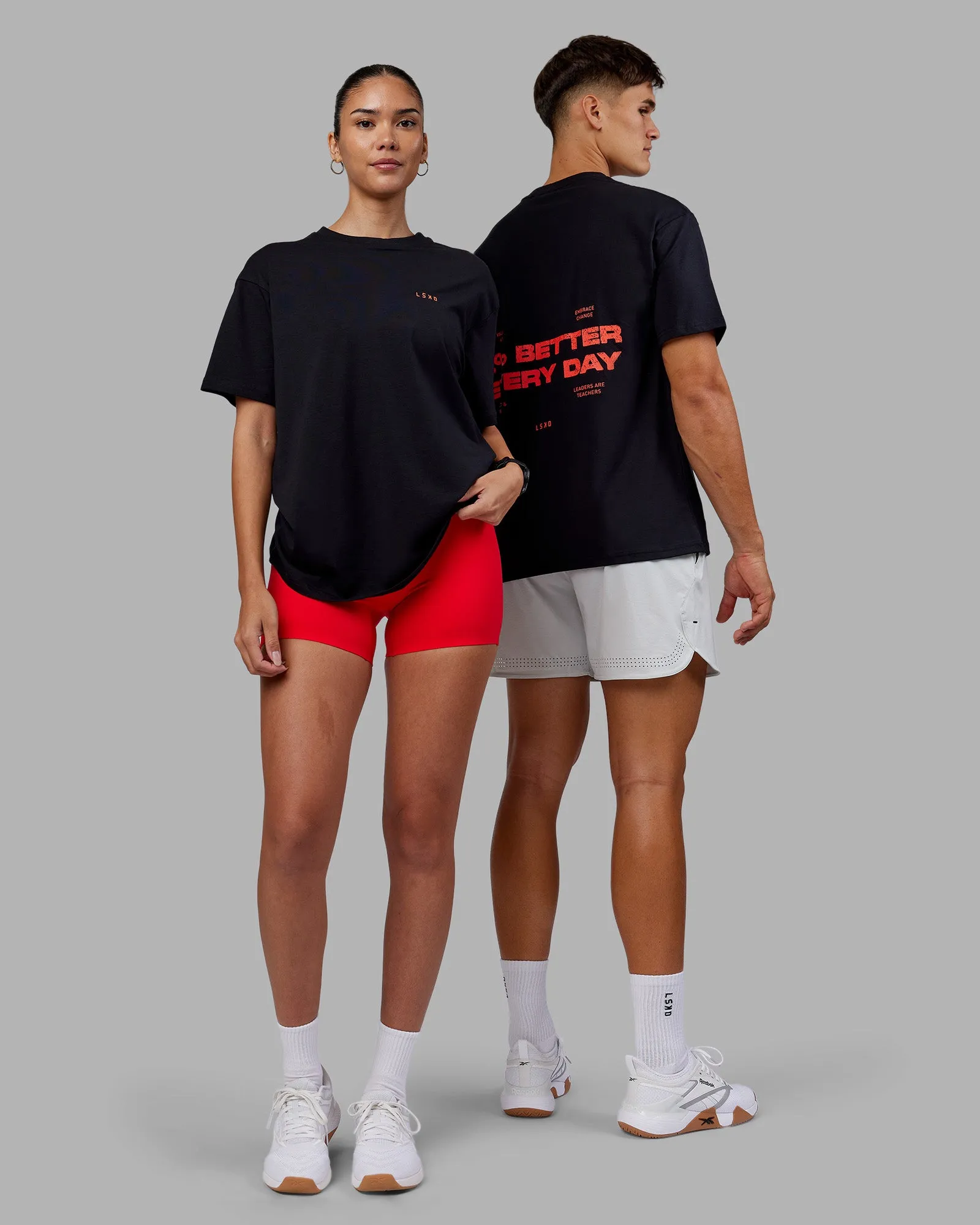 1% Better Value Series FLXCotton Tee Oversize - Black-Red sold by LSKD