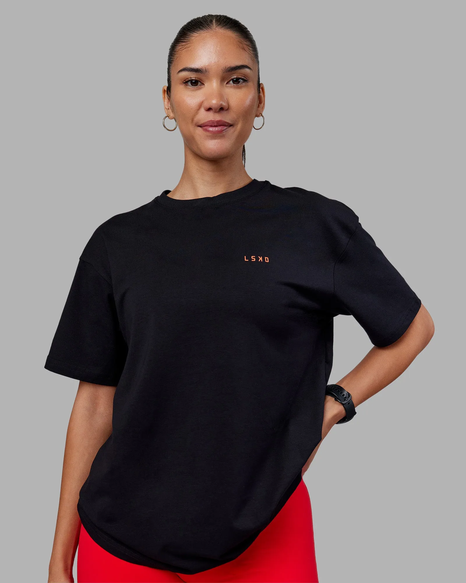 1% Better Value Series FLXCotton Tee Oversize - Black-Red sold by LSKD product image thumbnail 3
