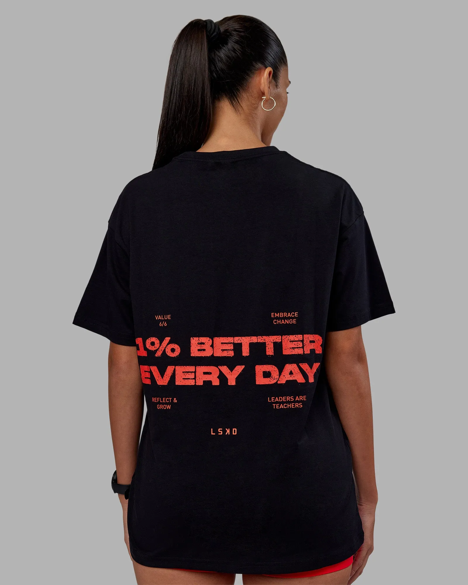1% Better Value Series FLXCotton Tee Oversize - Black-Red sold by LSKD product image thumbnail 2