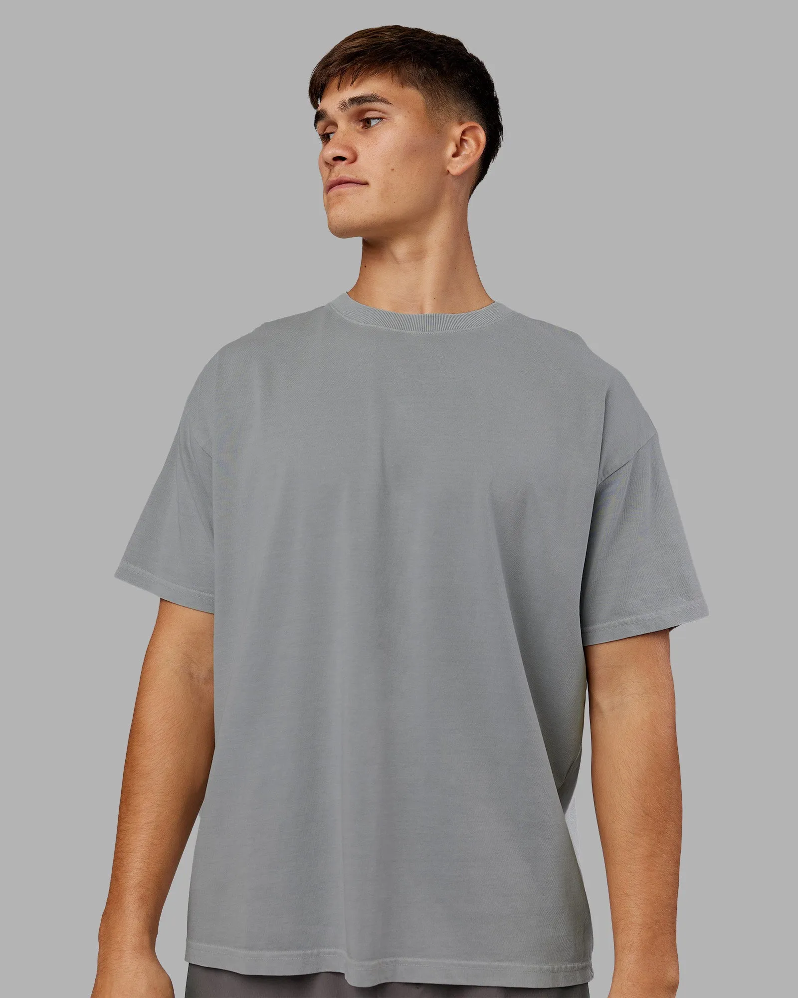 Pressure Washed Heavyweight Oversize Tee - Grey-Bubblegum sold by LSKD product image thumbnail 3