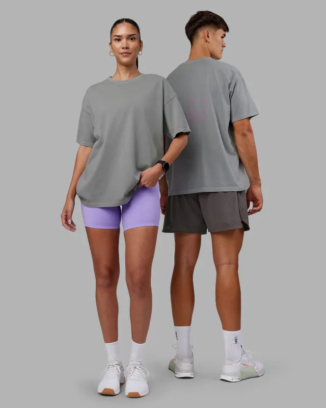 Pressure Washed Heavyweight Oversize Tee - Grey-Bubblegum sold by LSKD