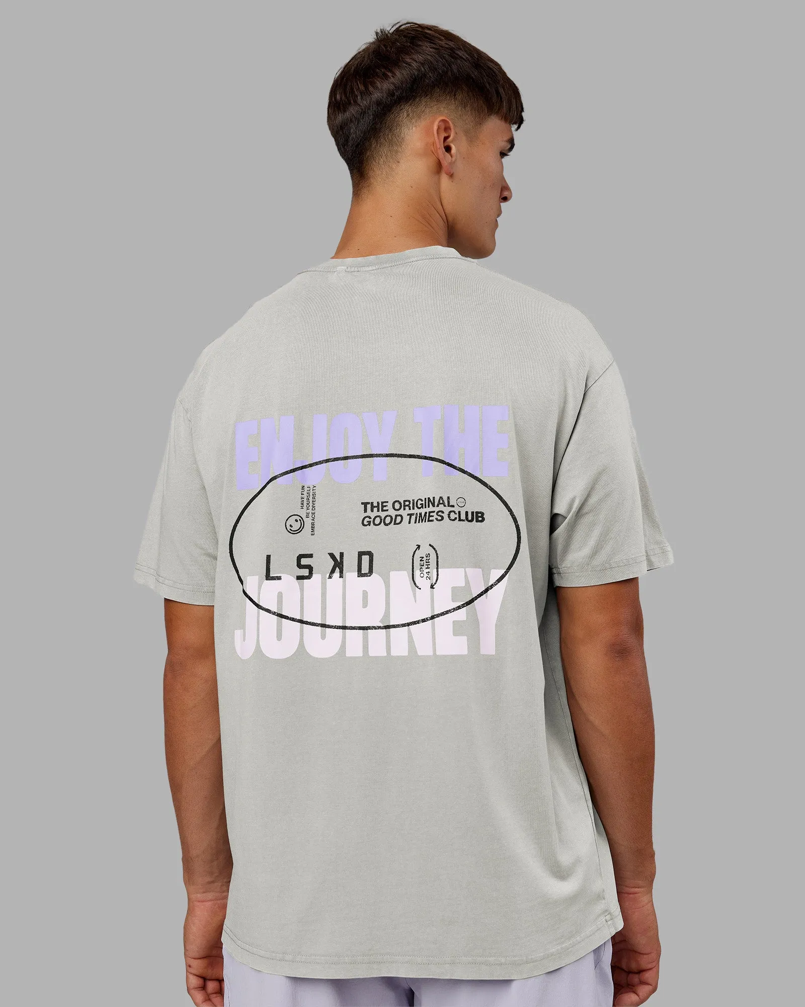 Be Yourself FLXCotton Tee Oversize - Circular Grey Washed-Violet sold by LSKD product image thumbnail 2