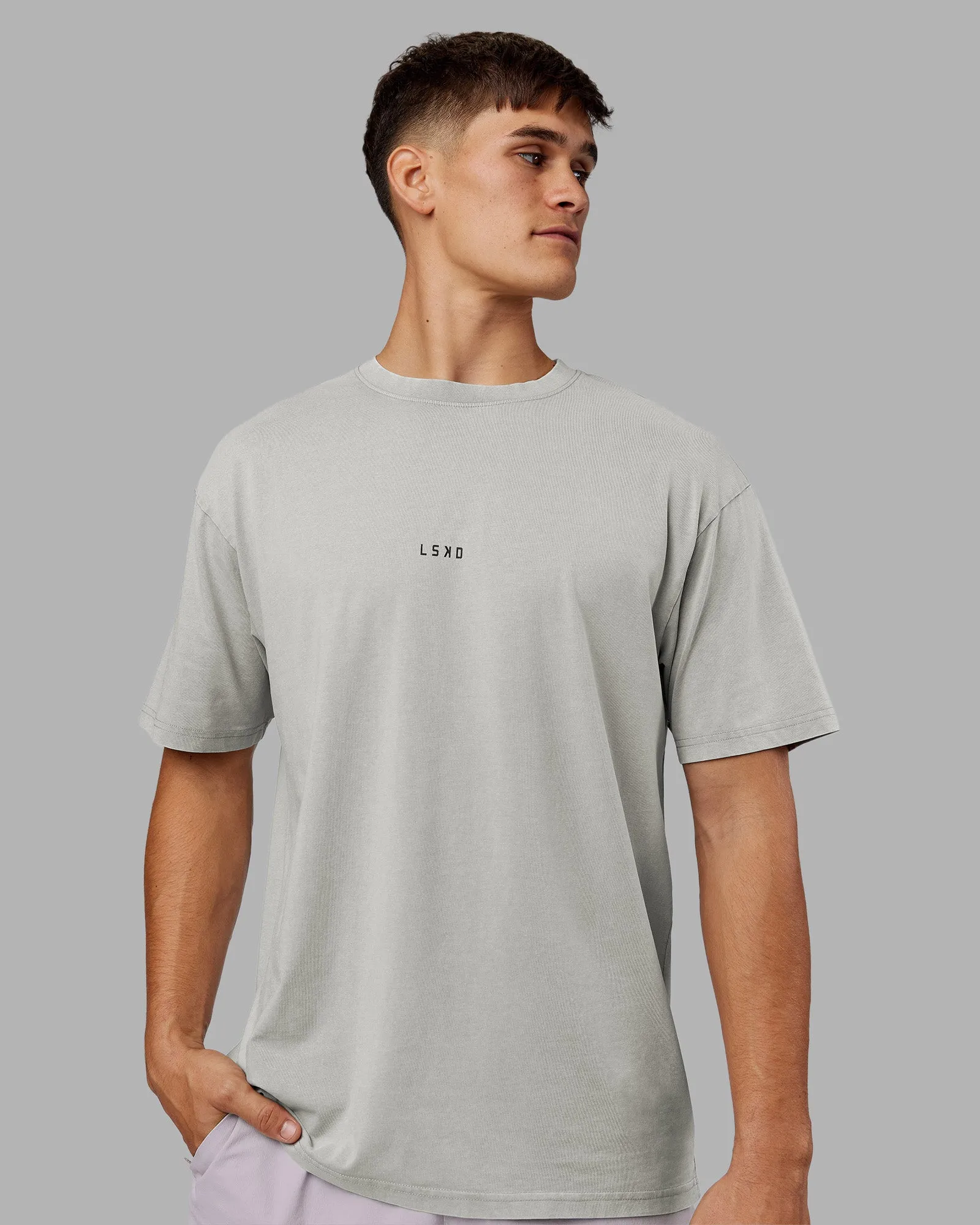 Be Yourself FLXCotton Tee Oversize - Circular Grey Washed-Violet sold by LSKD product image thumbnail 4