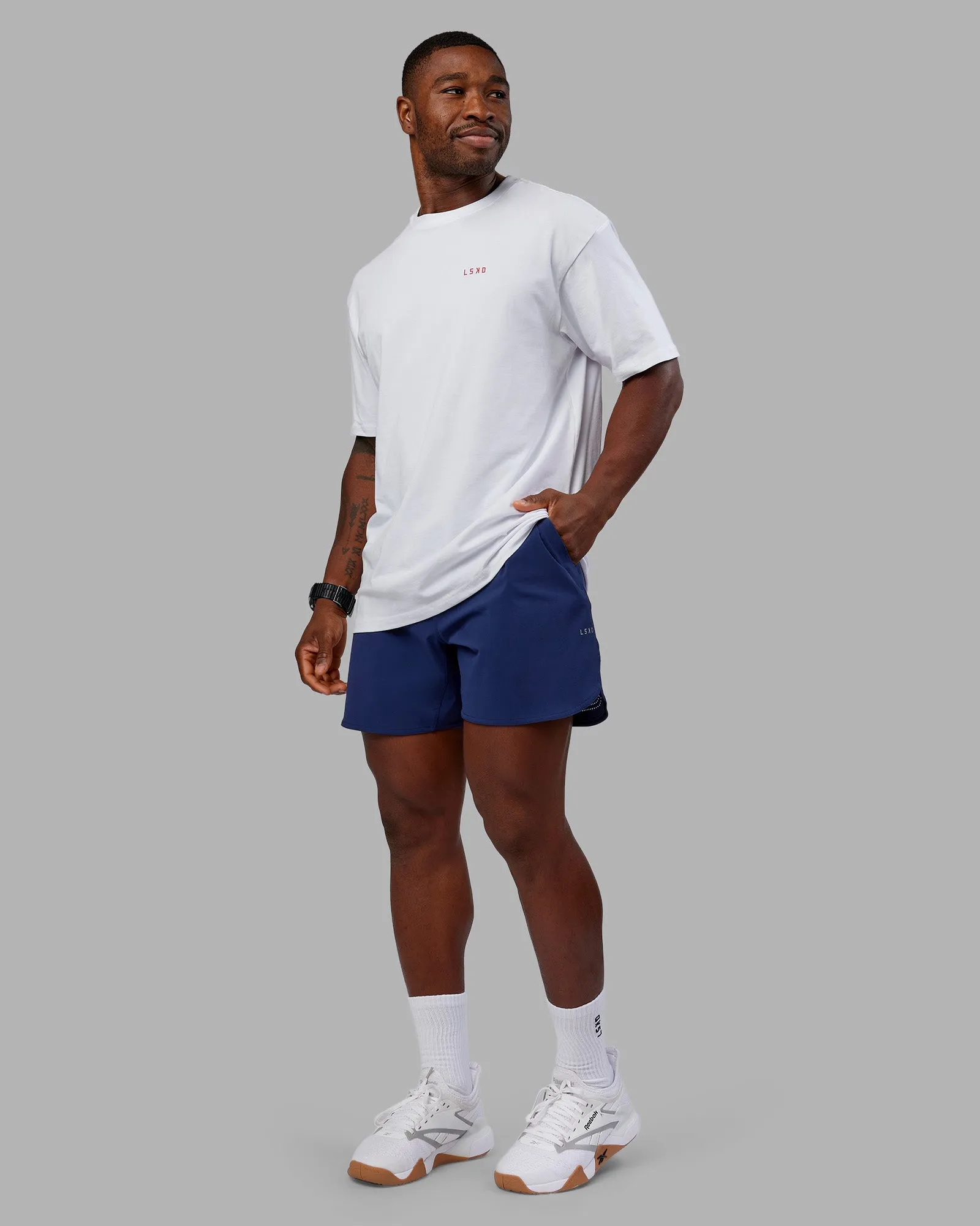 Dare To Think FLXCotton Tee Oversize - White-Scarlet sold by LSKD product image thumbnail 5