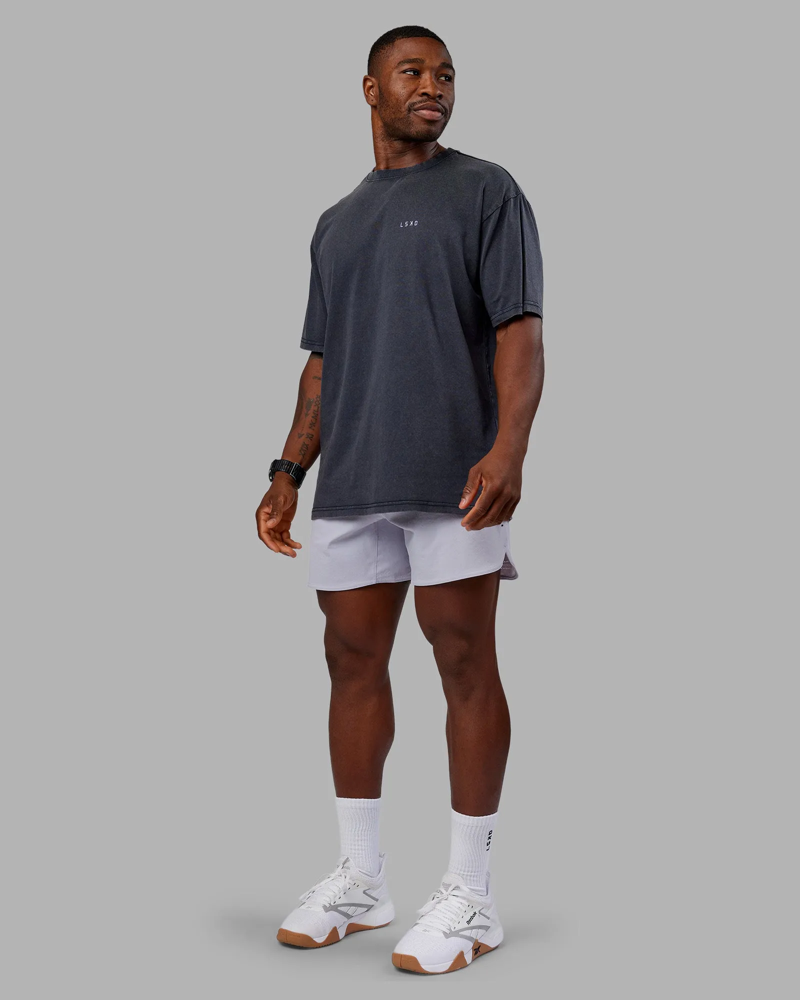 Dare To Think FLXCotton Tee Oversize - Black Washed-Violet Ray sold by LSKD product image thumbnail 5