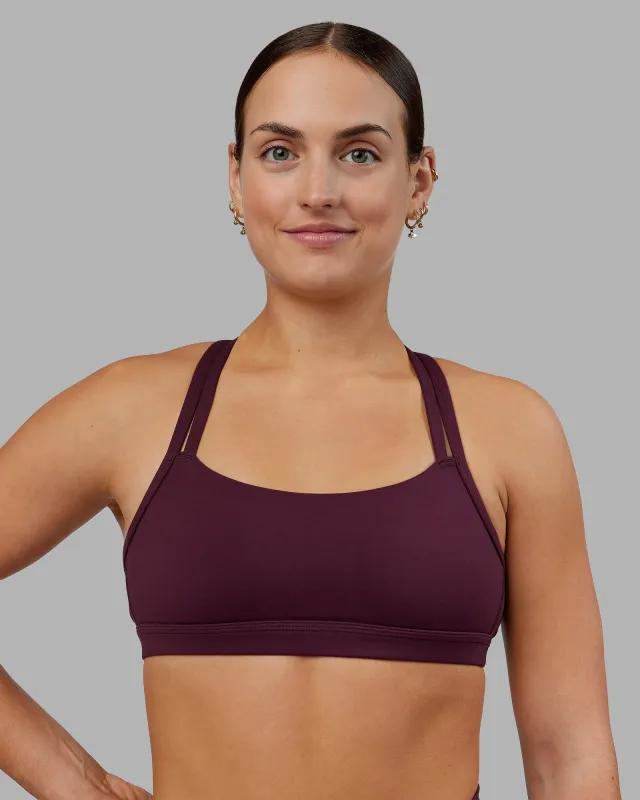 Velocity Sports Bra - Cherry Lacquer sold by LSKD