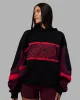 Vibe Oversized Unisex Hoodie - Black-Cherry Lacquer sold by LSKD