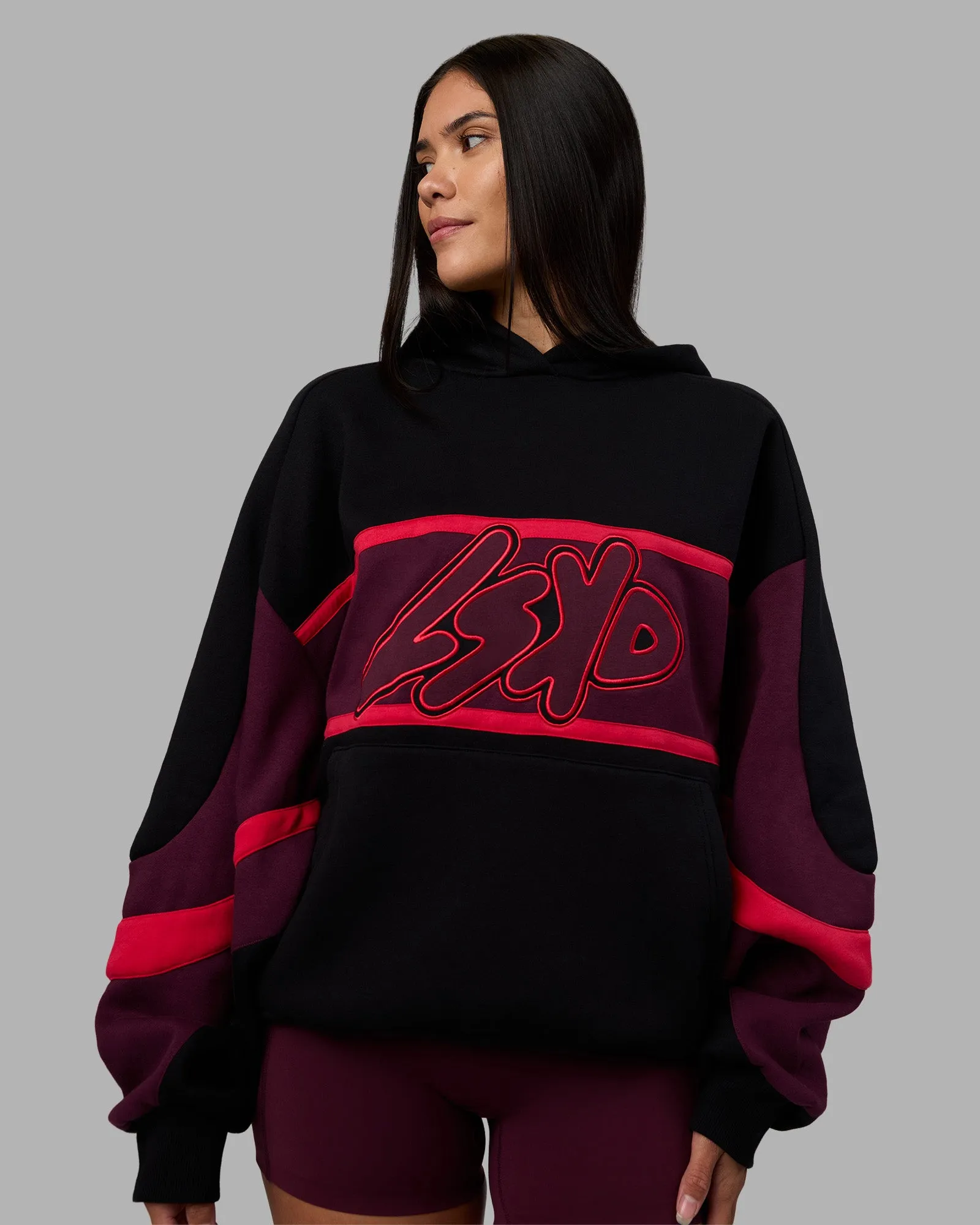 Vibe Oversized Unisex Hoodie - Black-Cherry Lacquer sold by LSKD product image thumbnail 2