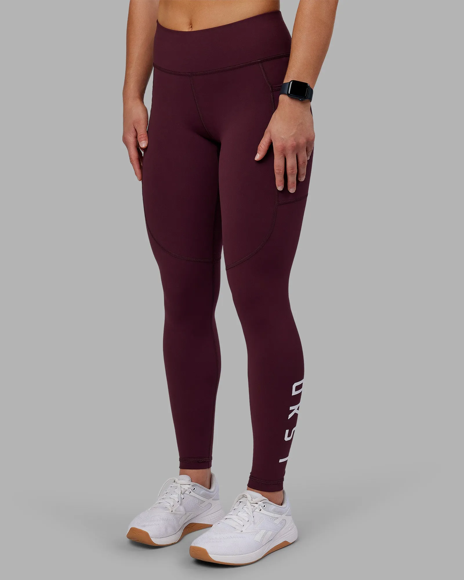 Rep Ultra High-Rise Full Length Legging Pockets - Cherry Lacquer-White sold by LSKD