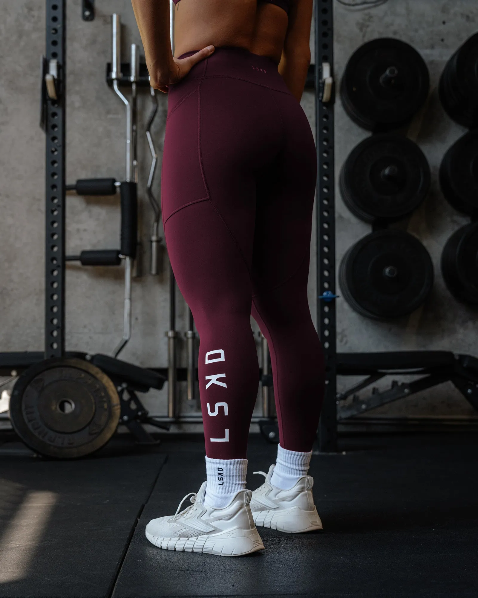 Rep Ultra High-Rise Full Length Legging Pockets - Cherry Lacquer-White sold by LSKD product image thumbnail 3