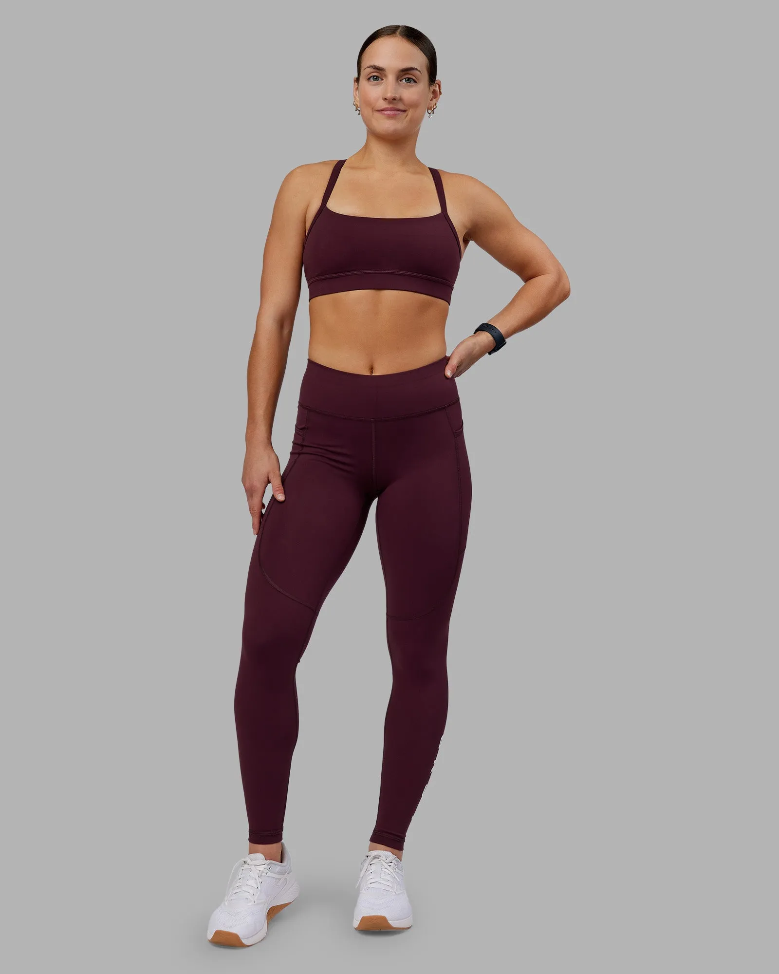 Rep Ultra High-Rise Full Length Legging Pockets - Cherry Lacquer-White sold by LSKD product image thumbnail 4