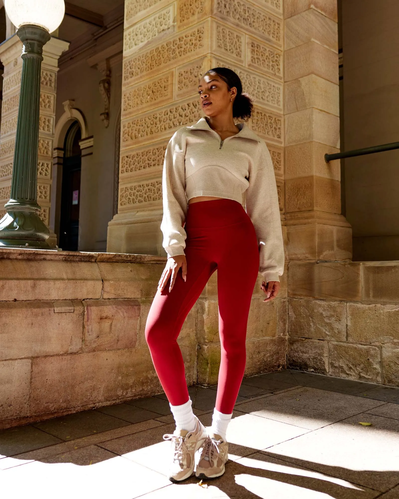 Thrive Corset 1/4 Zip Sweater - Oatmeal Marl sold by LSKD product image thumbnail 2