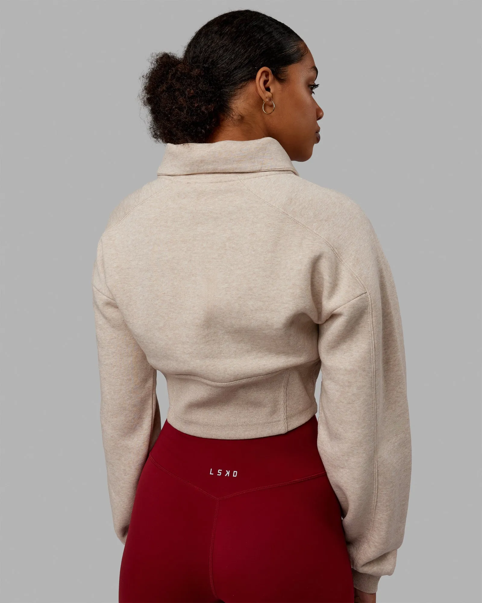 Thrive Corset 1/4 Zip Sweater - Oatmeal Marl sold by LSKD product image thumbnail 3