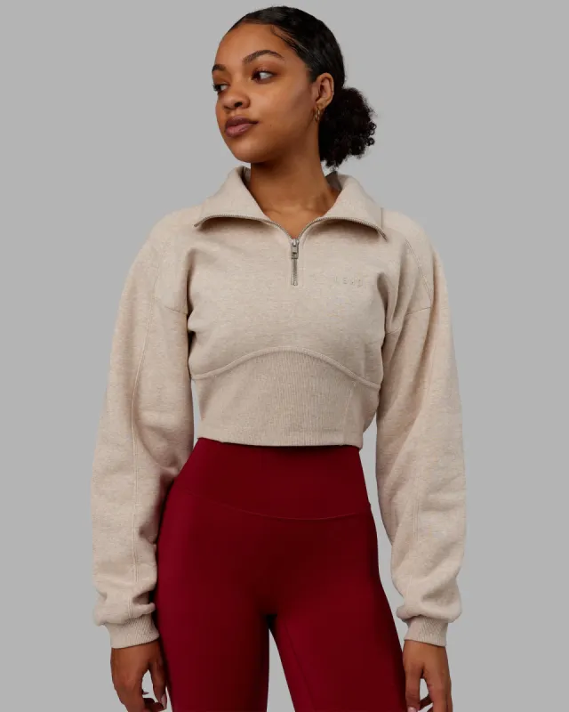 Thrive Corset 1/4 Zip Sweater - Oatmeal Marl sold by LSKD