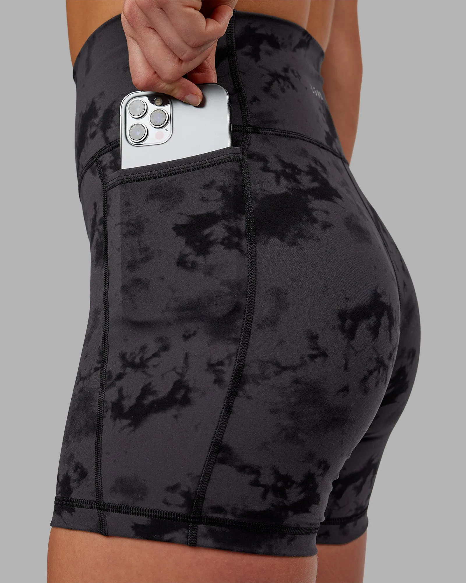 Fusion Ultra High-Rise 6" Short Pockets - Black Tie Dye sold by LSKD product image thumbnail 3
