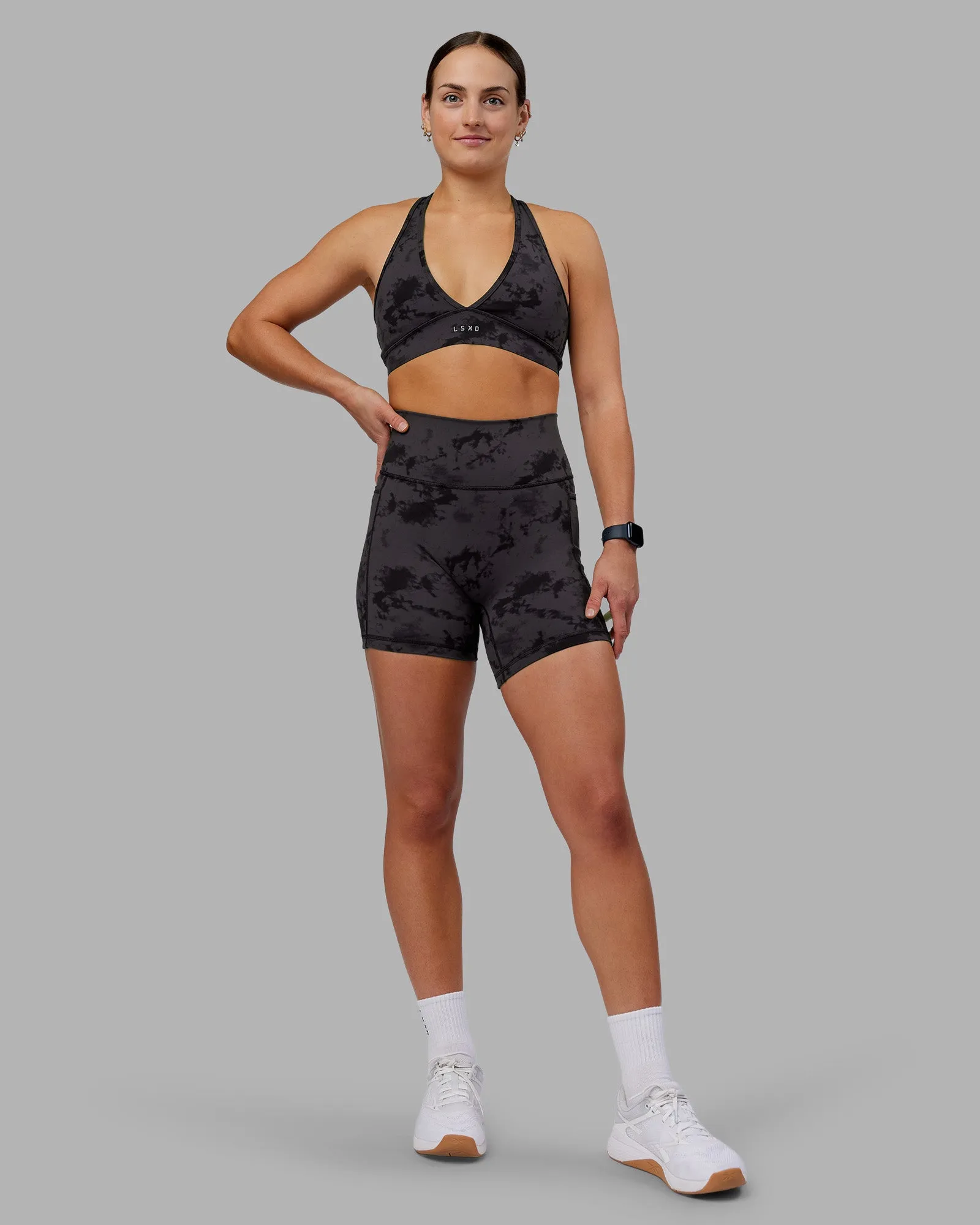 Fusion Ultra High-Rise 6" Short Pockets - Black Tie Dye sold by LSKD product image thumbnail 2