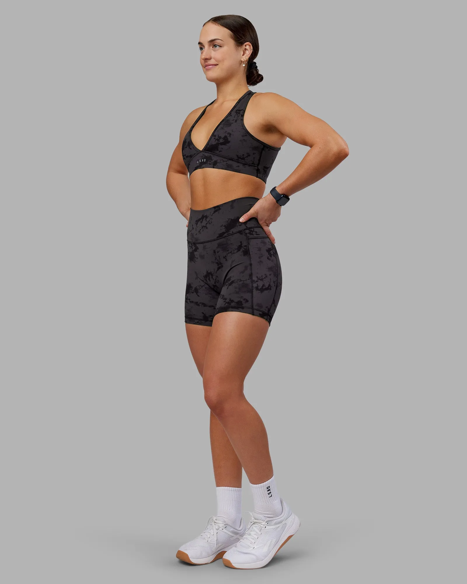 Fusion Ultra High-Rise 6" Short Pockets - Black Tie Dye sold by LSKD product image thumbnail 5