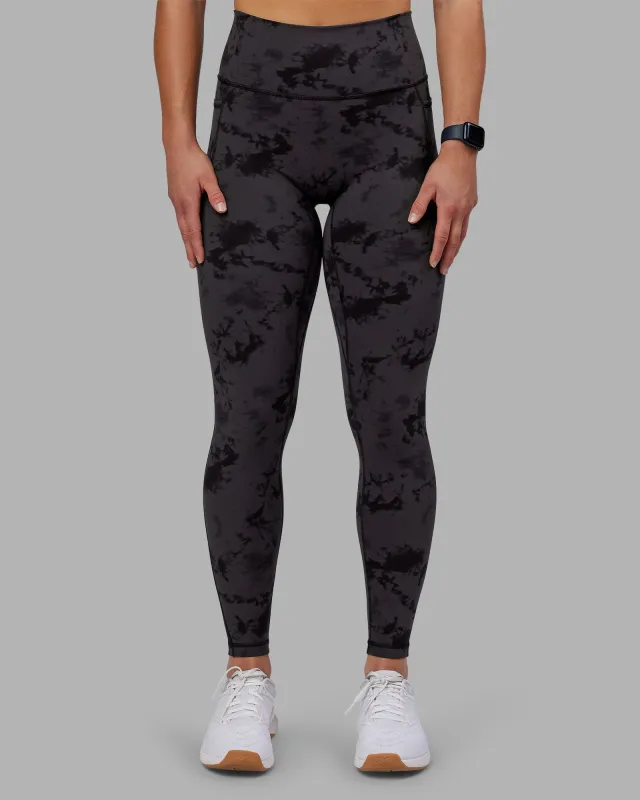 Fusion Ultra High-Rise Full Length Legging Pockets - Black Tie Dye sold by LSKD