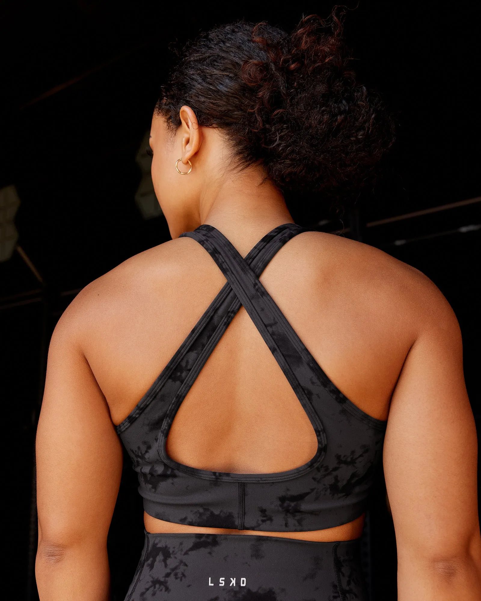 Stamina Sports Bra - Black Tie Dye sold by LSKD product image thumbnail 2