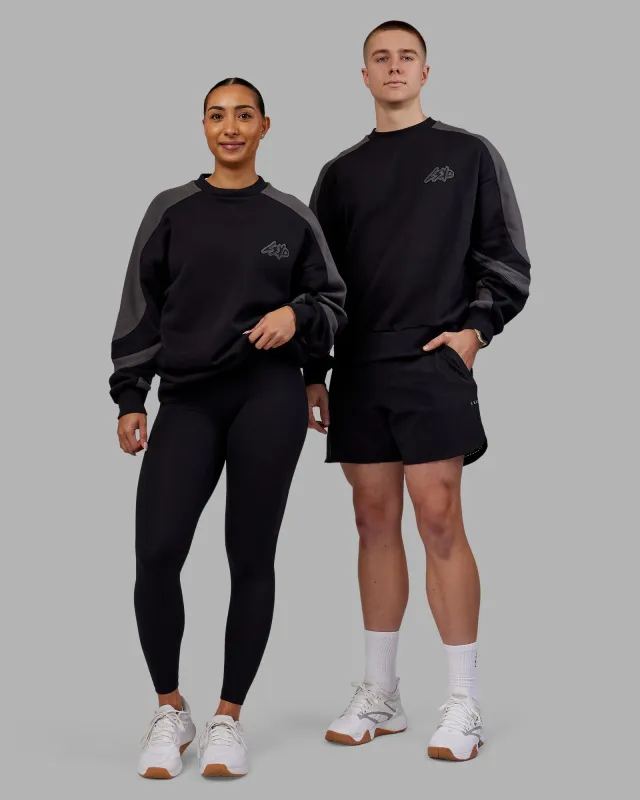 Vibe Oversized Unisex Sweater - Black-Dark Storm sold by LSKD