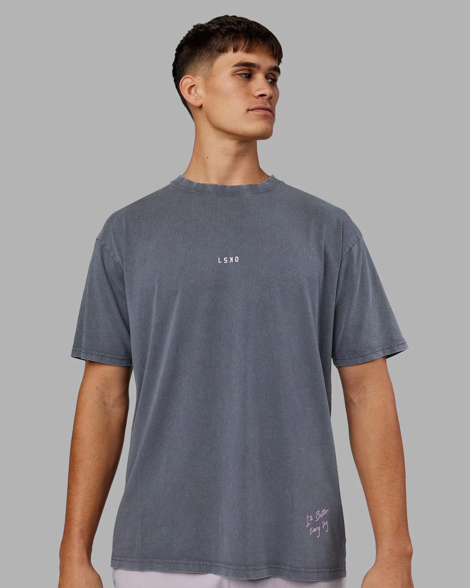 ETJ Values FLXCotton Oversize Tee - Dark Grey Washed-Pink sold by LSKD product image thumbnail 2