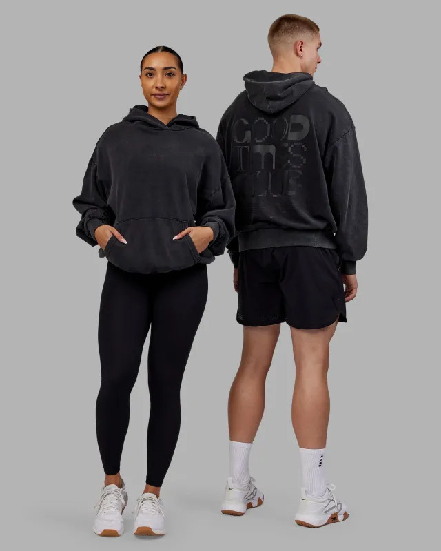 Unisex A-Team Hoodie Oversize - Black-Hyper Violet | Parallel