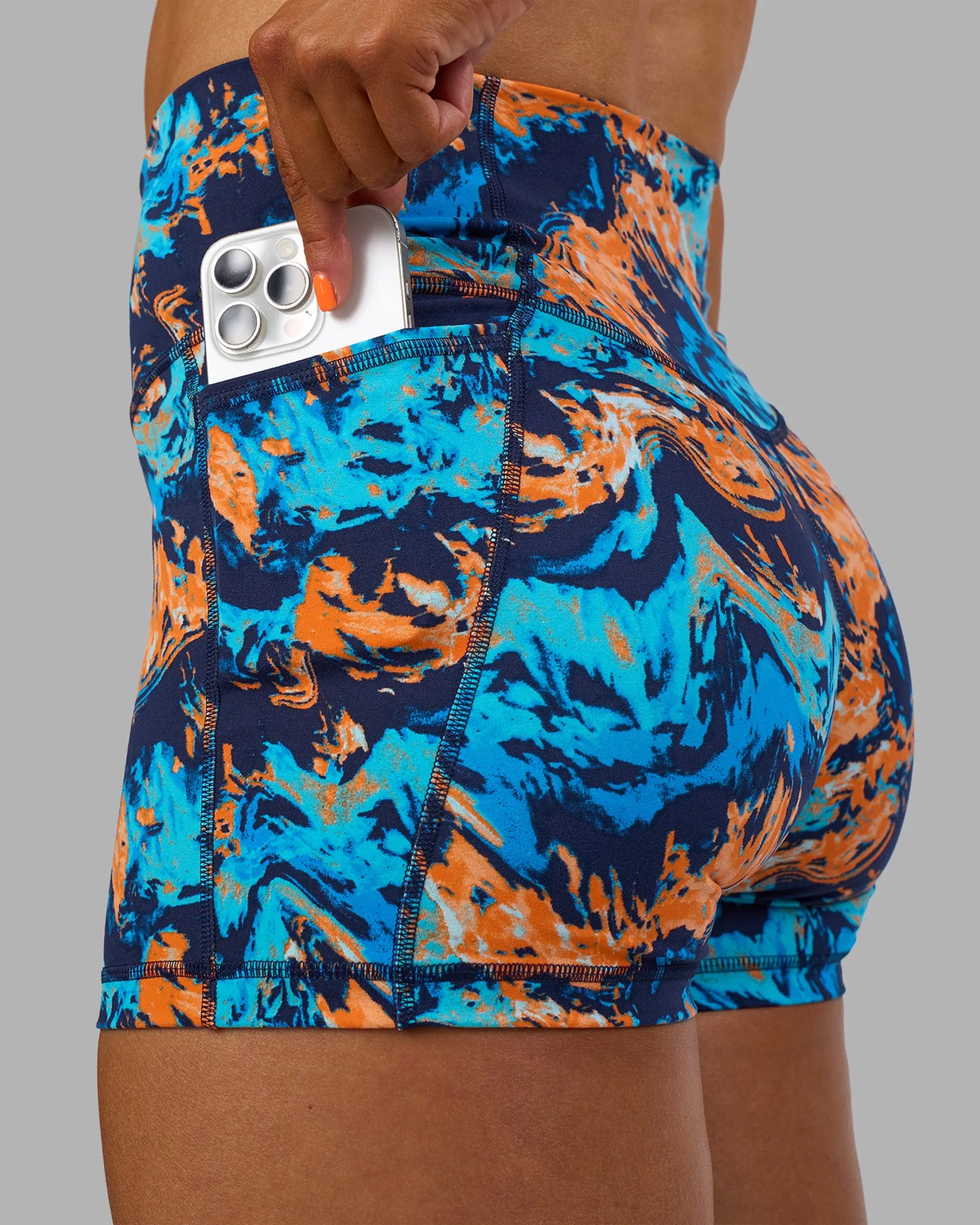 Fusion High-Rise 4" Short Pockets - React Print sold by LSKD product image thumbnail 5