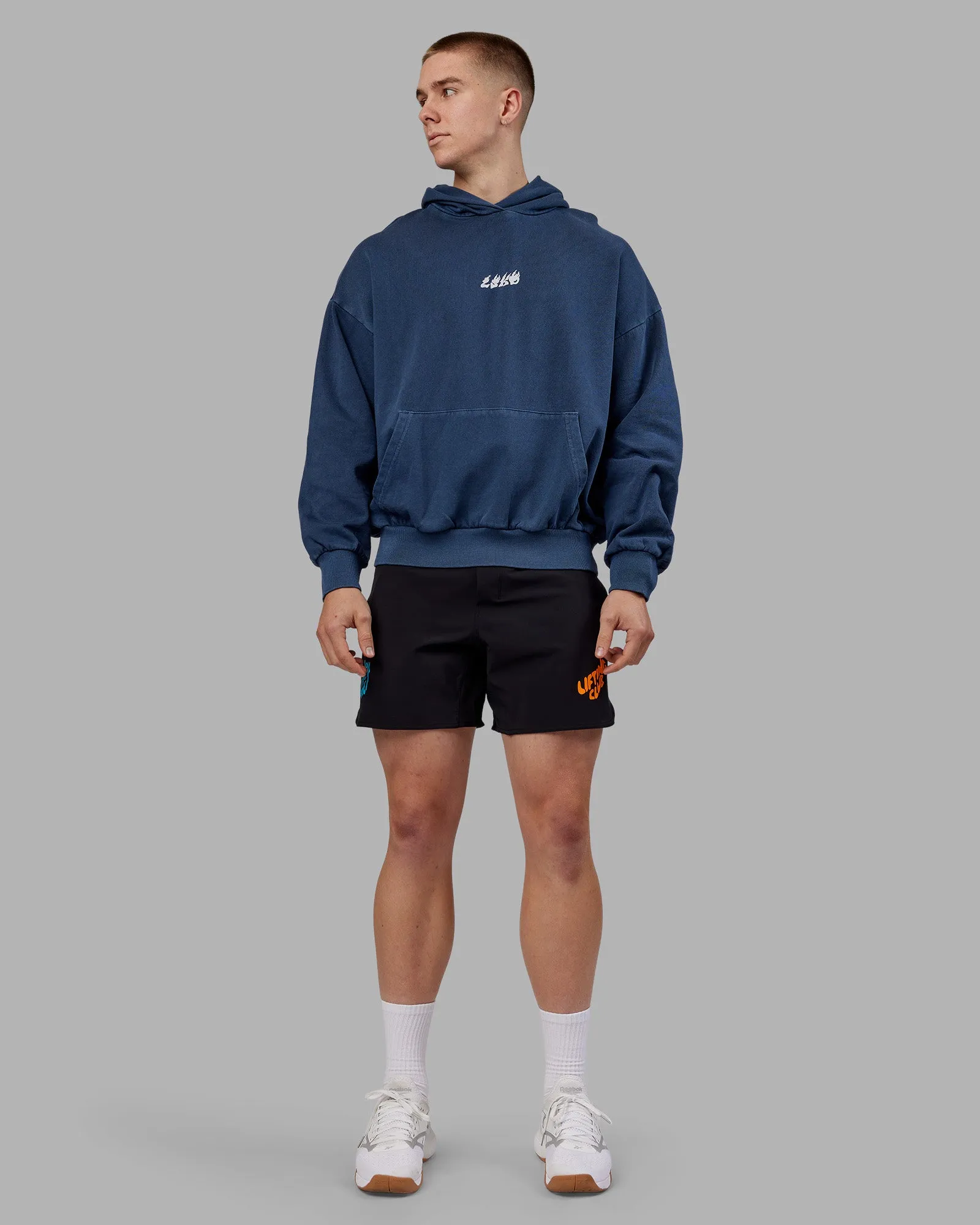 NY25 Washed Oversized Hoodie - Future Navy-Ultra Orange sold by LSKD product image thumbnail 5
