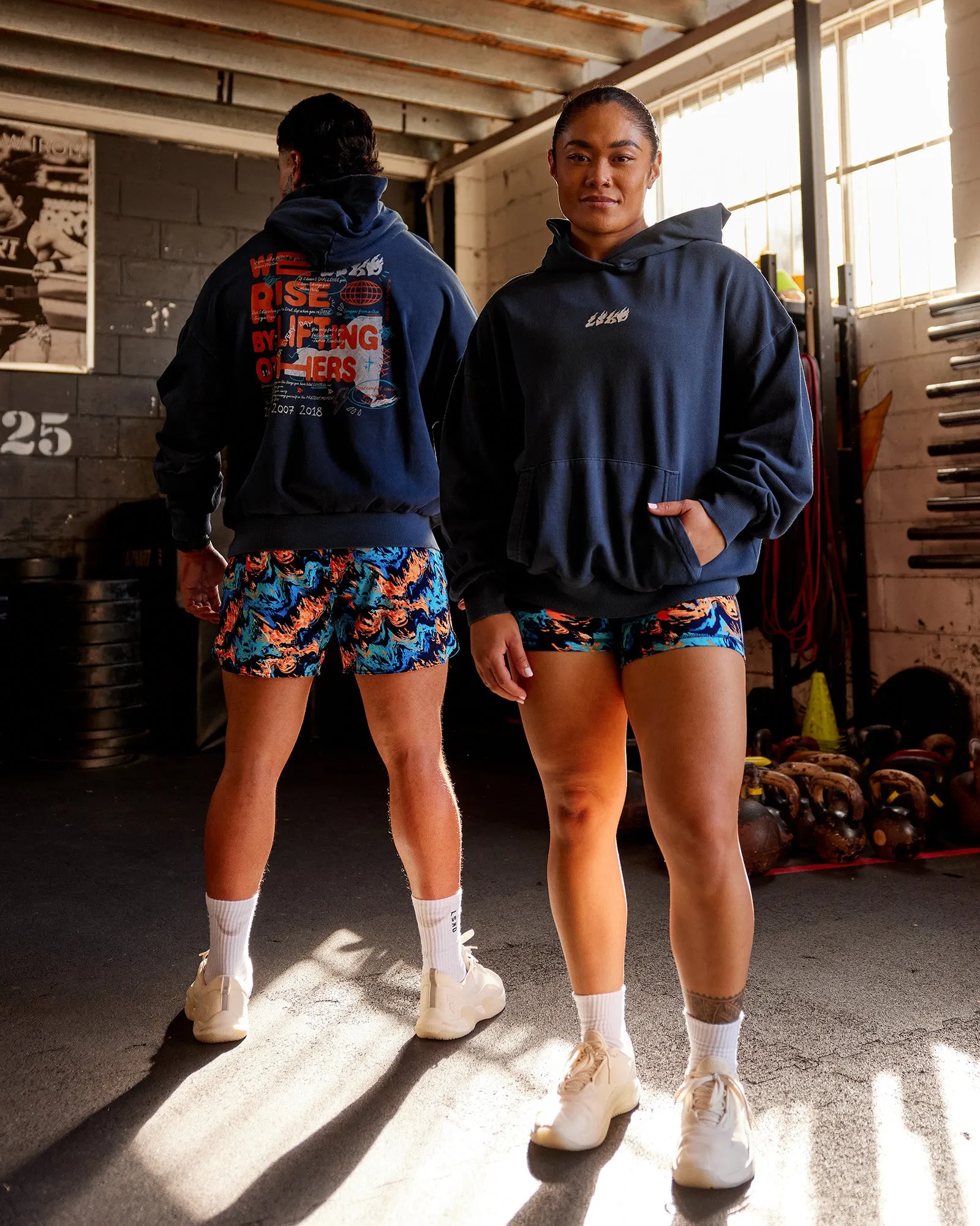 NY25 Washed Oversized Hoodie - Future Navy-Ultra Orange sold by LSKD