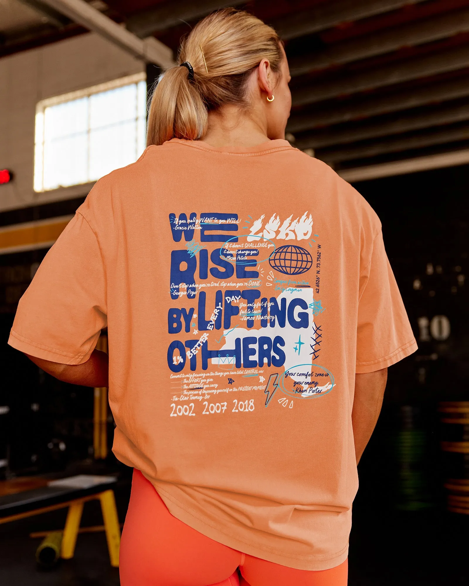 NY25 FLXCotton Oversized Tee - Vibrant Orange Washed-White sold by LSKD product image thumbnail 2