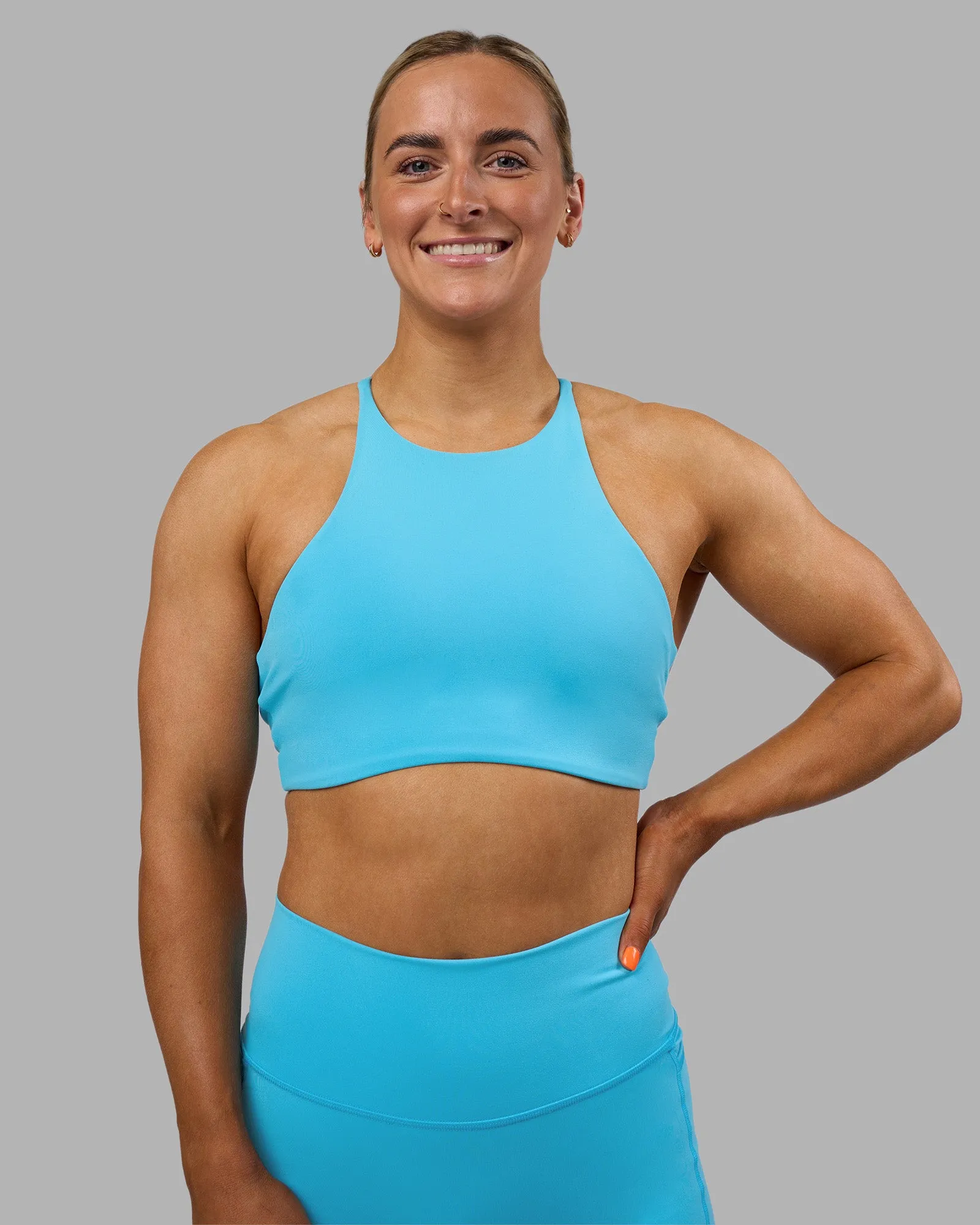 AMRAP High Neck Sports Bra - Blue Atoll sold by LSKD product image thumbnail 2