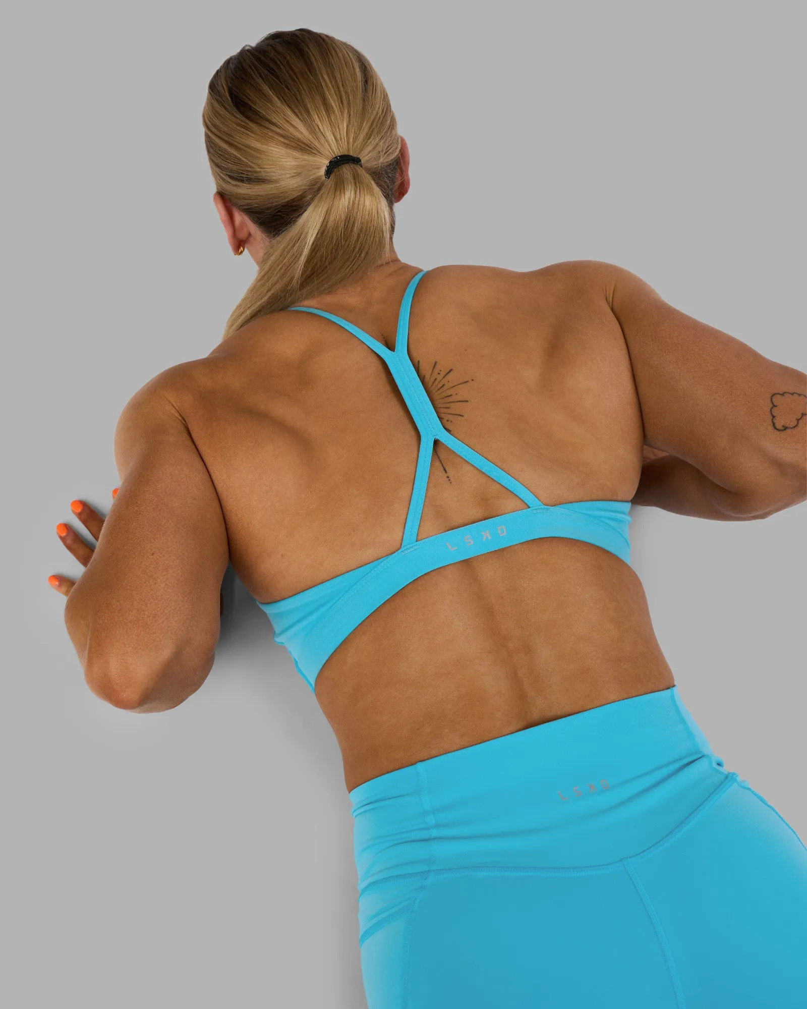 AMRAP High Neck Sports Bra - Blue Atoll sold by LSKD product image thumbnail 3