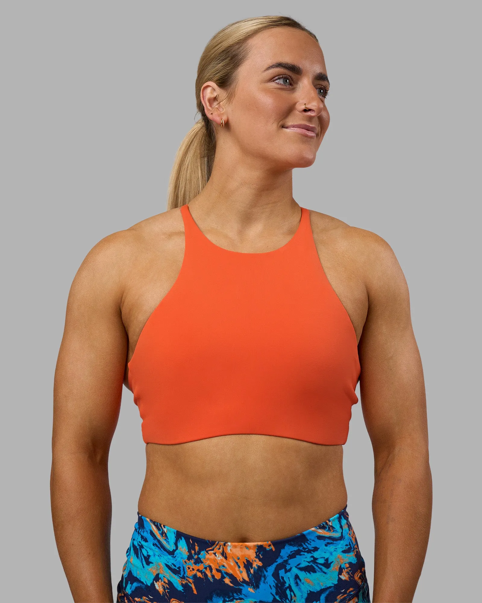 AMRAP High Neck Sports Bra - Ultra Orange sold by LSKD