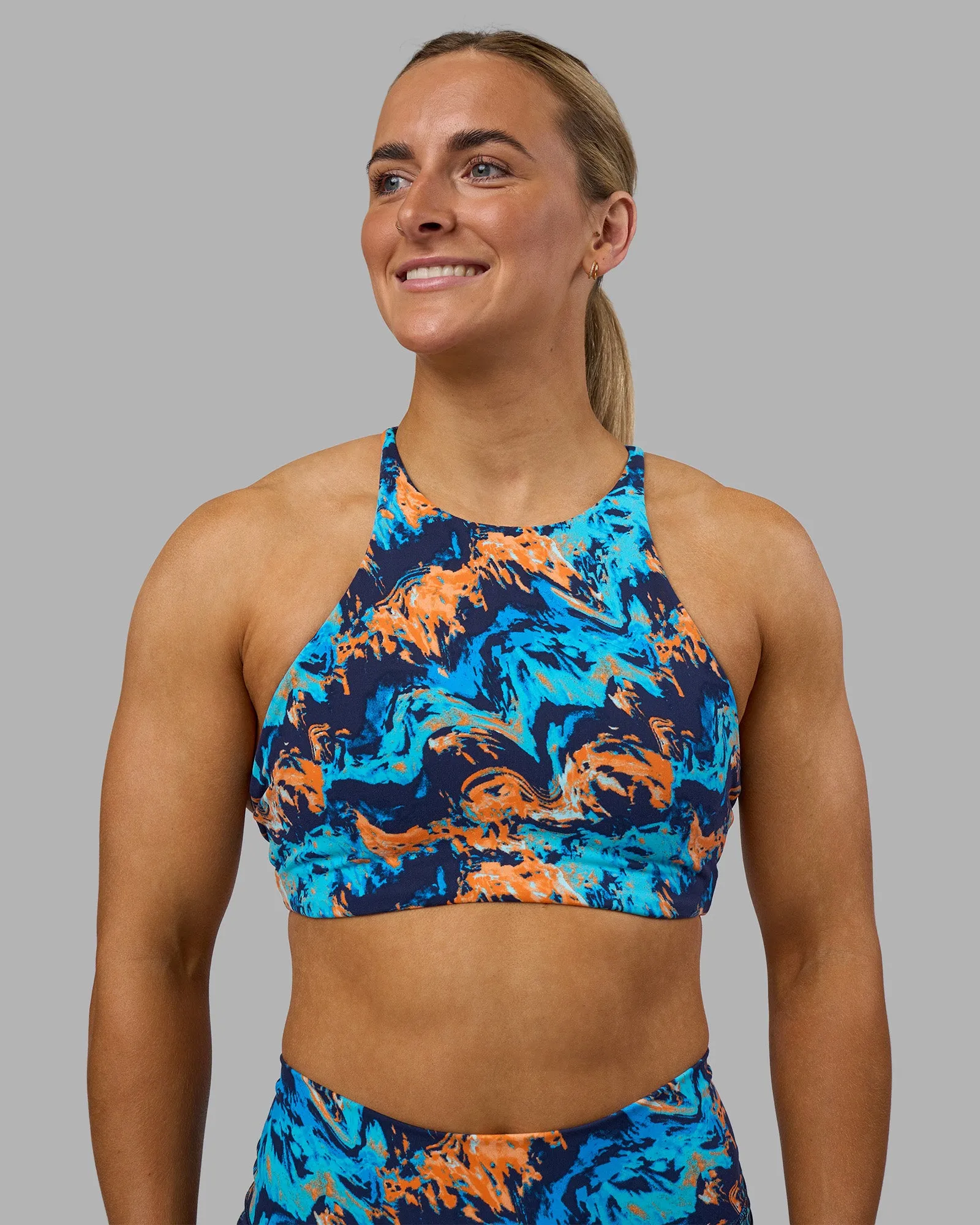 AMRAP High Neck Sports Bra - React Print sold by LSKD