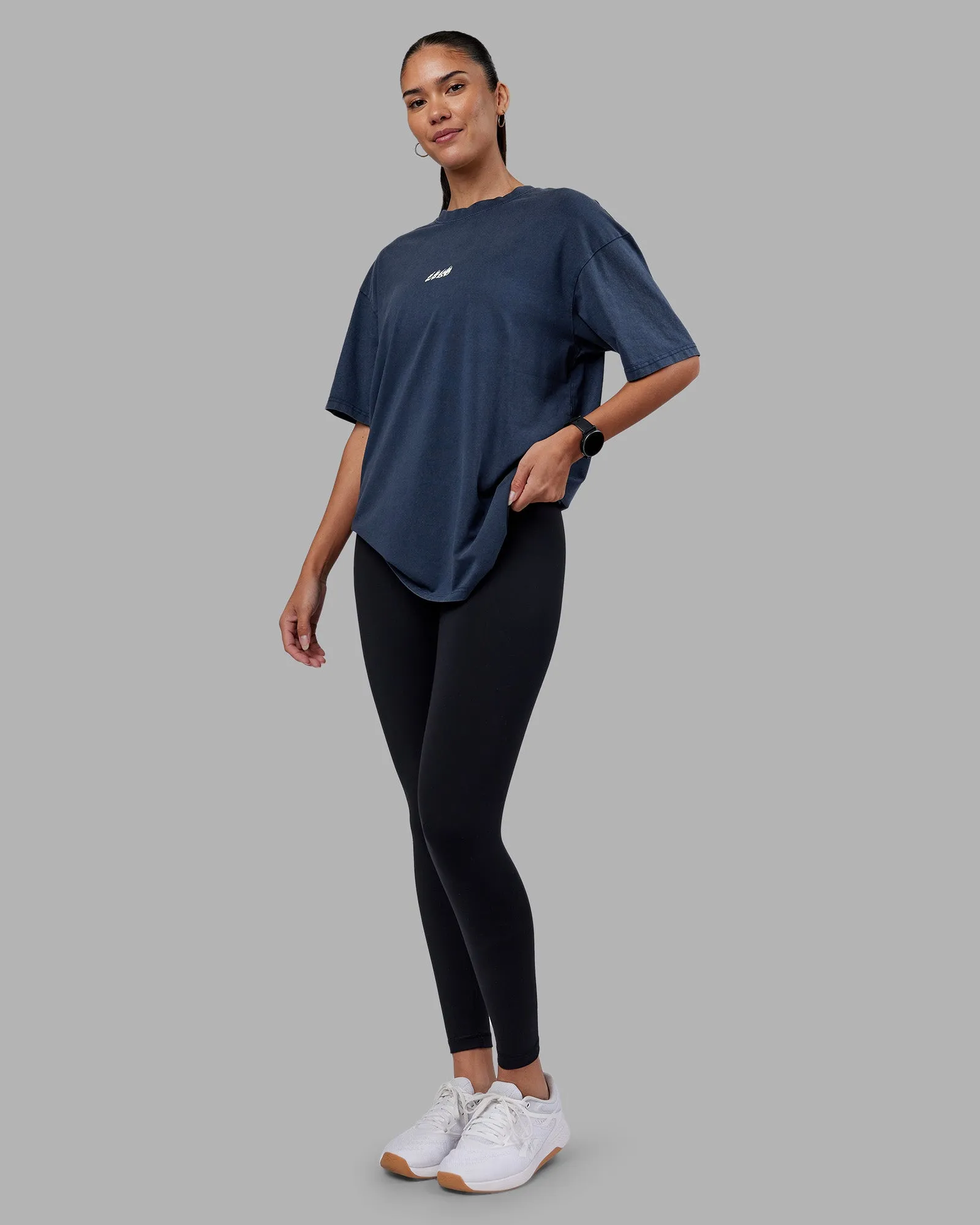 NY25 FLXCotton Oversized Tee - Future Navy Washed-Blue sold by LSKD product image thumbnail 5