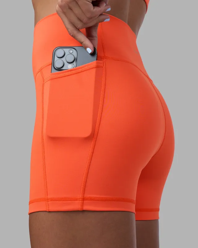 Fusion Ultra High-Rise 4" Short Pockets - Ultra Orange sold by LSKD